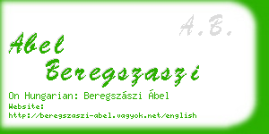 abel beregszaszi business card